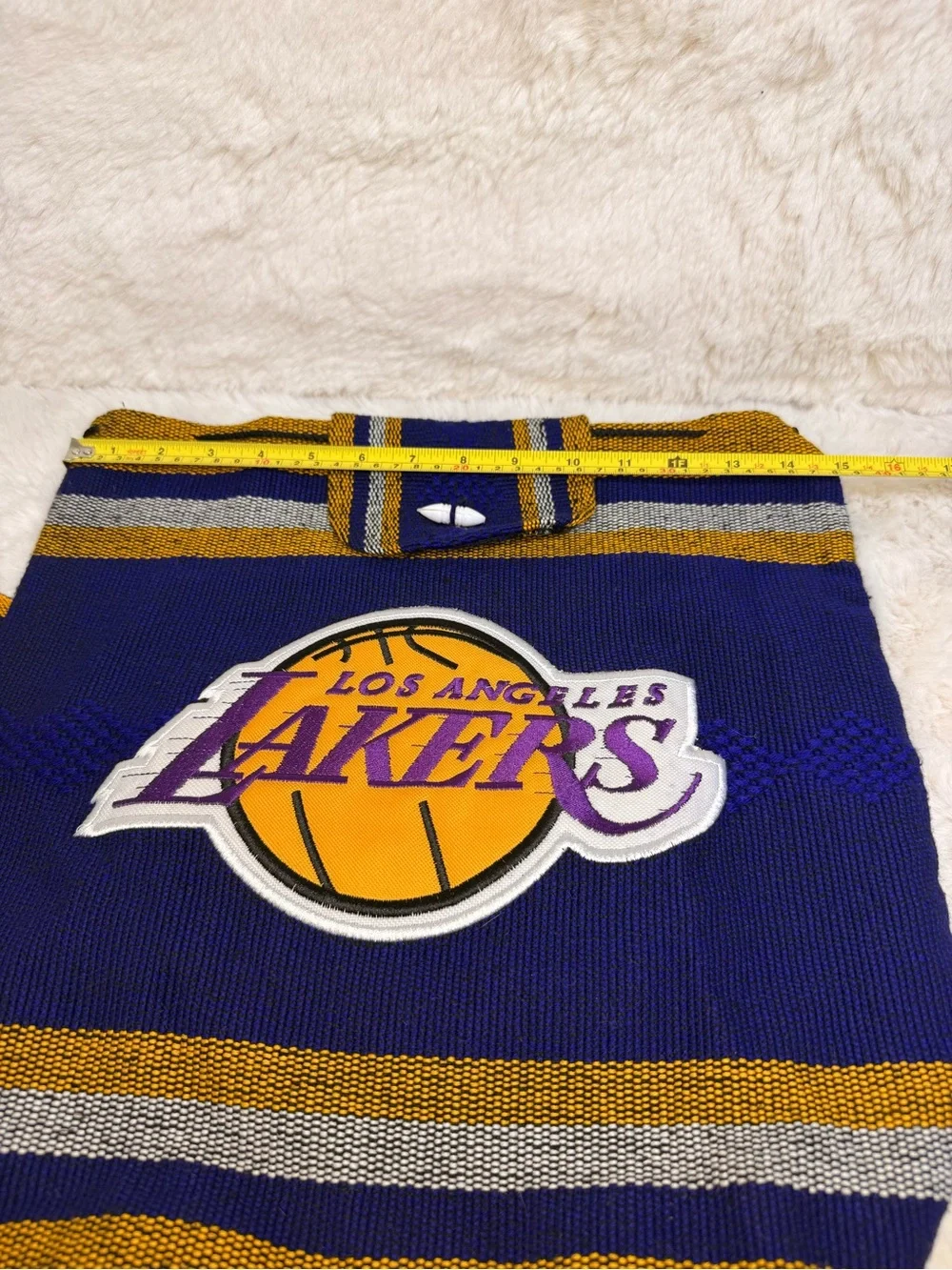 Los Angeles LAKERS Knitted Backpack Sack Bag Drawstring Woven Serape Style OS